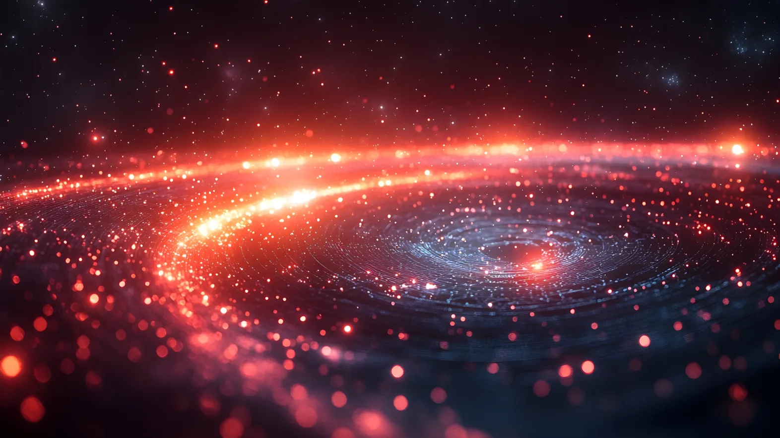 2025 10 21 Swiss Cyber Initiative Adobe Stock 1034235732 Das Abbild einer roten leuchtenden Galaxie.